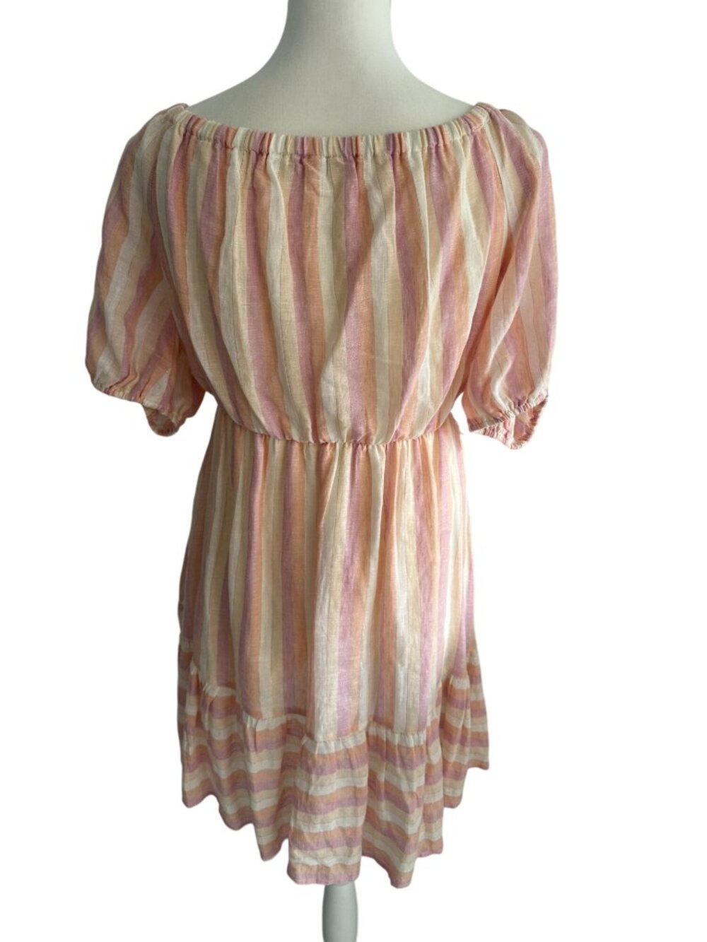 POOKIE & SEBASTIAN Striped Linen Blend Dress Size L - Picture 7 of 12